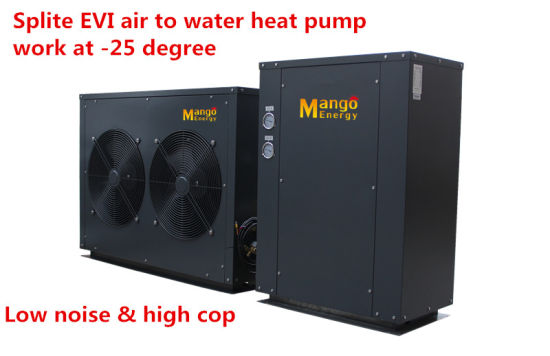 R407c Low Noise and High Cop Splite Air to Water to Work in Cold Area