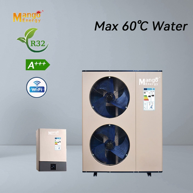 Dual Rotary Compressor Mango Split Air to Water Heat Pump DC Inverter R32 Refrigerant with WIFI Control