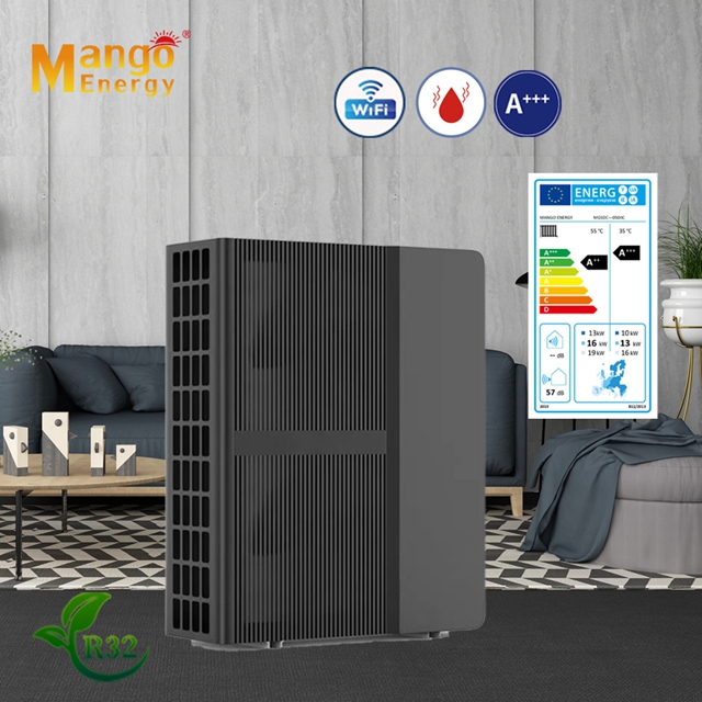 R32 Inverter Monoblock System Air to Water Heat Pump for Central House Heating Cooling and Domestic Hot Water Solar DC Inverter Heat Pump Water Heater for Room Heating Hot Water Use