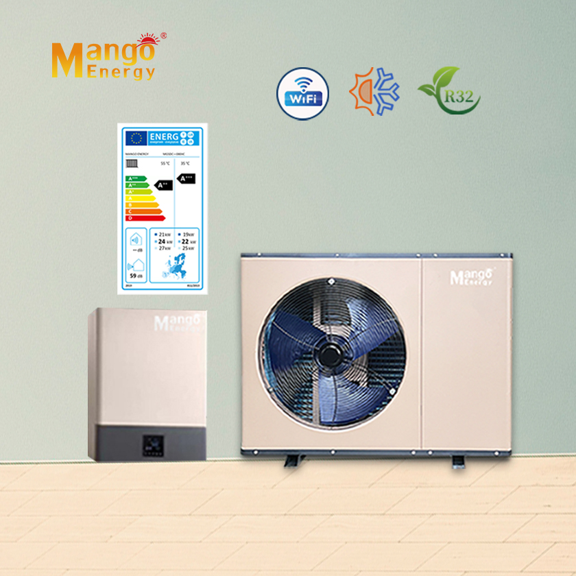 OEM Customized Free Standing Heatpump For Hot Water And Heating R410 DC Inverter WIFI Control R32 Refrigerant Heat Pump New Design