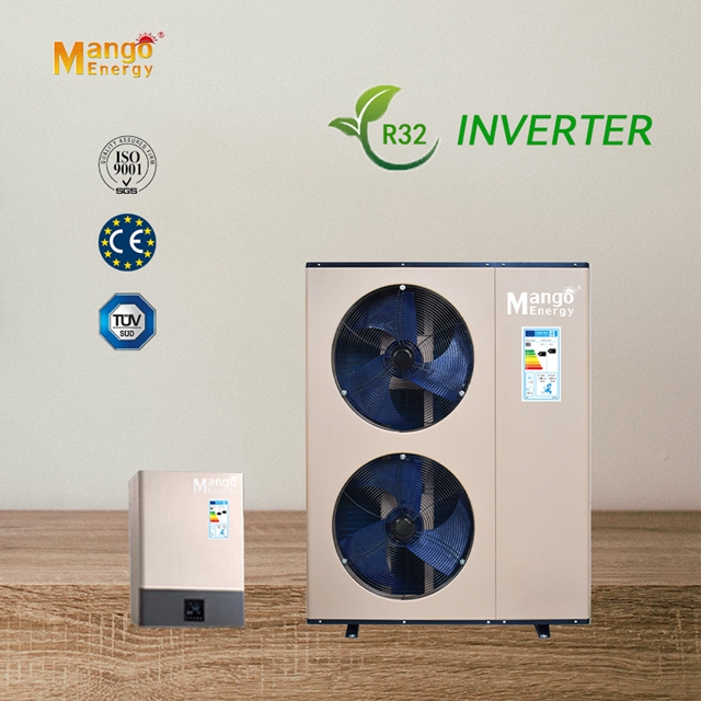 Space Heating Cooling DHW Air to Water Heat Pump Full DC Inverter 24kw Heating Capacity with R32 Refrigerant