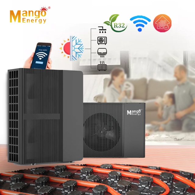 Mango Energy Monoblock Air to Water Heat Pump Full DC Inverter Heat Pump WIFI Control Erp A+++ -30C EVI