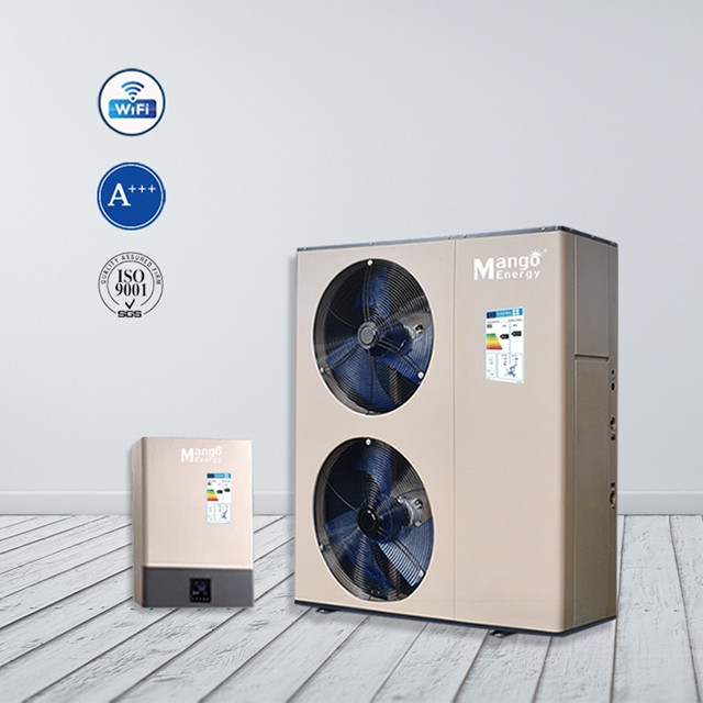 Max 60C Hot Water Mango Energy Split Inverter Heat Pump Air to Water Heatpump -30 degree Working