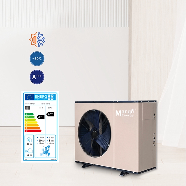 DHW Supply All in one Air Source Heat Pump Full DC Inverter Tech R32 Low Sound Level -30C EVI Waermepumpe